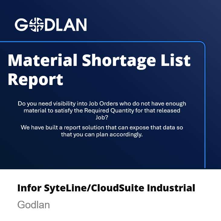 Material Shortage List Report