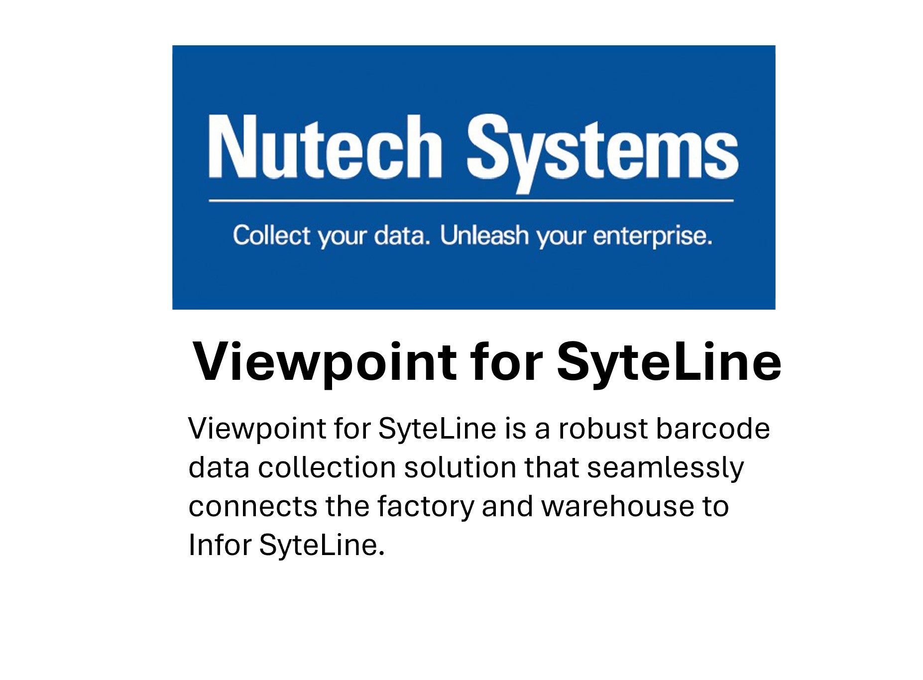 Nutech Systems Viewpoint for SyteLine